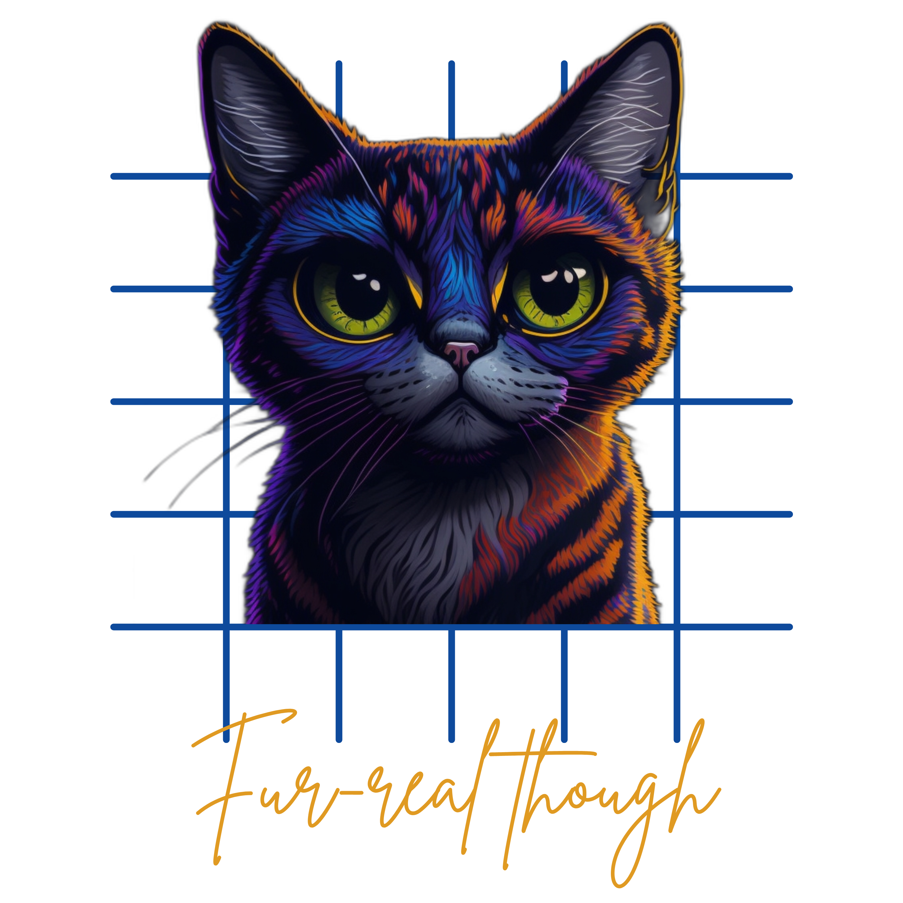 A cat t-shirt design on selective colors layout