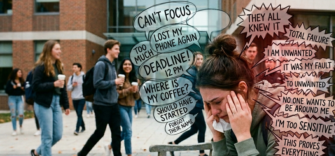 Person experiencing emotional overwhelm associated with ADHD and Rejection Sensitive Dysphoria (RSD)