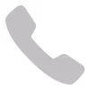 Icon of a classic telephone handset in grey.
