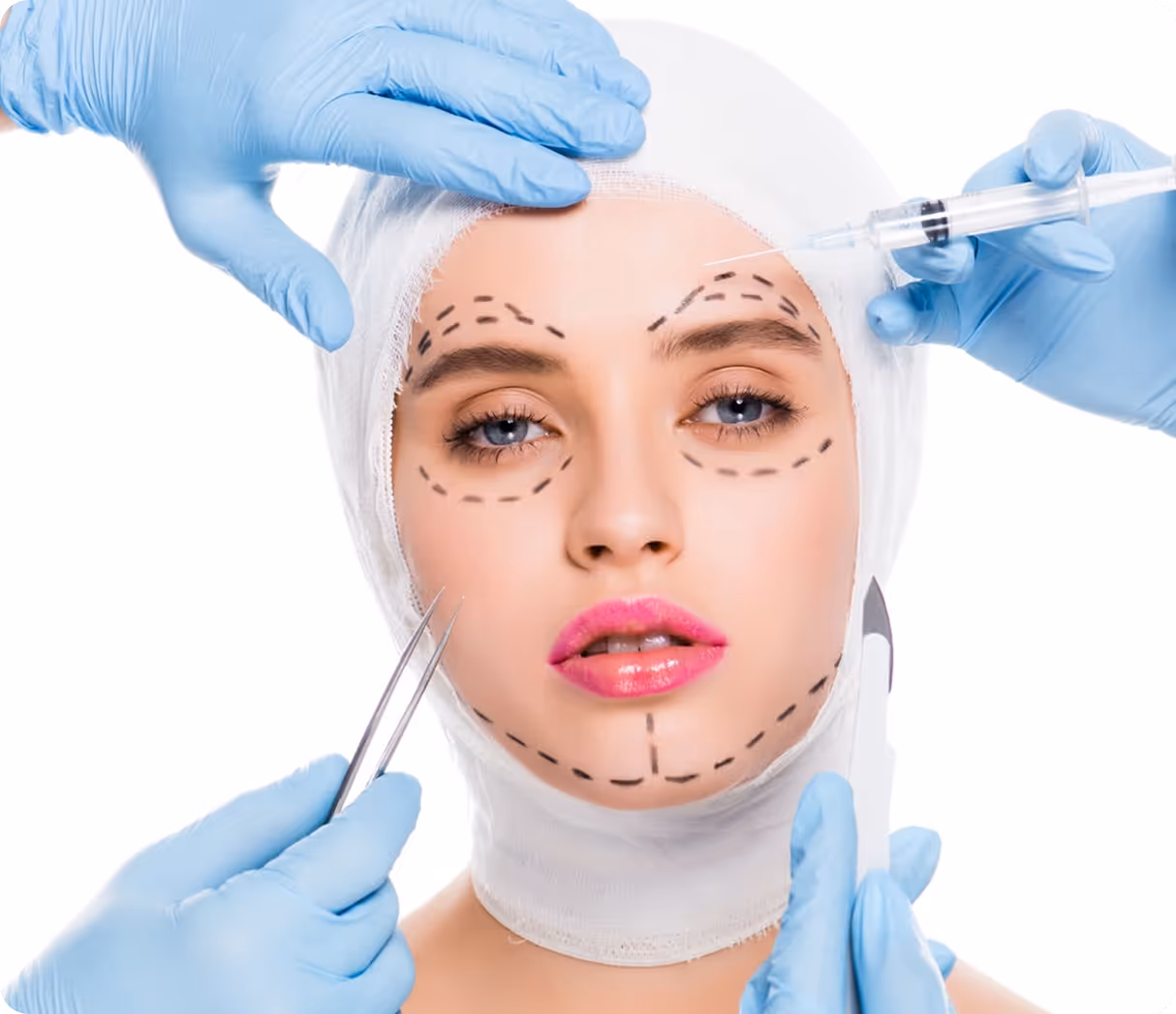 Close-up of a person's serene face with eyes closed, seen through translucent amber-hued glass reflections.