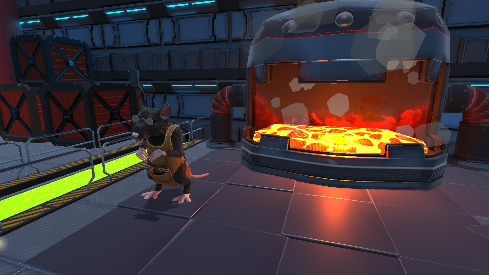 Screenshot of the game Forest Return showing the blacksmith who is a humanoid rat