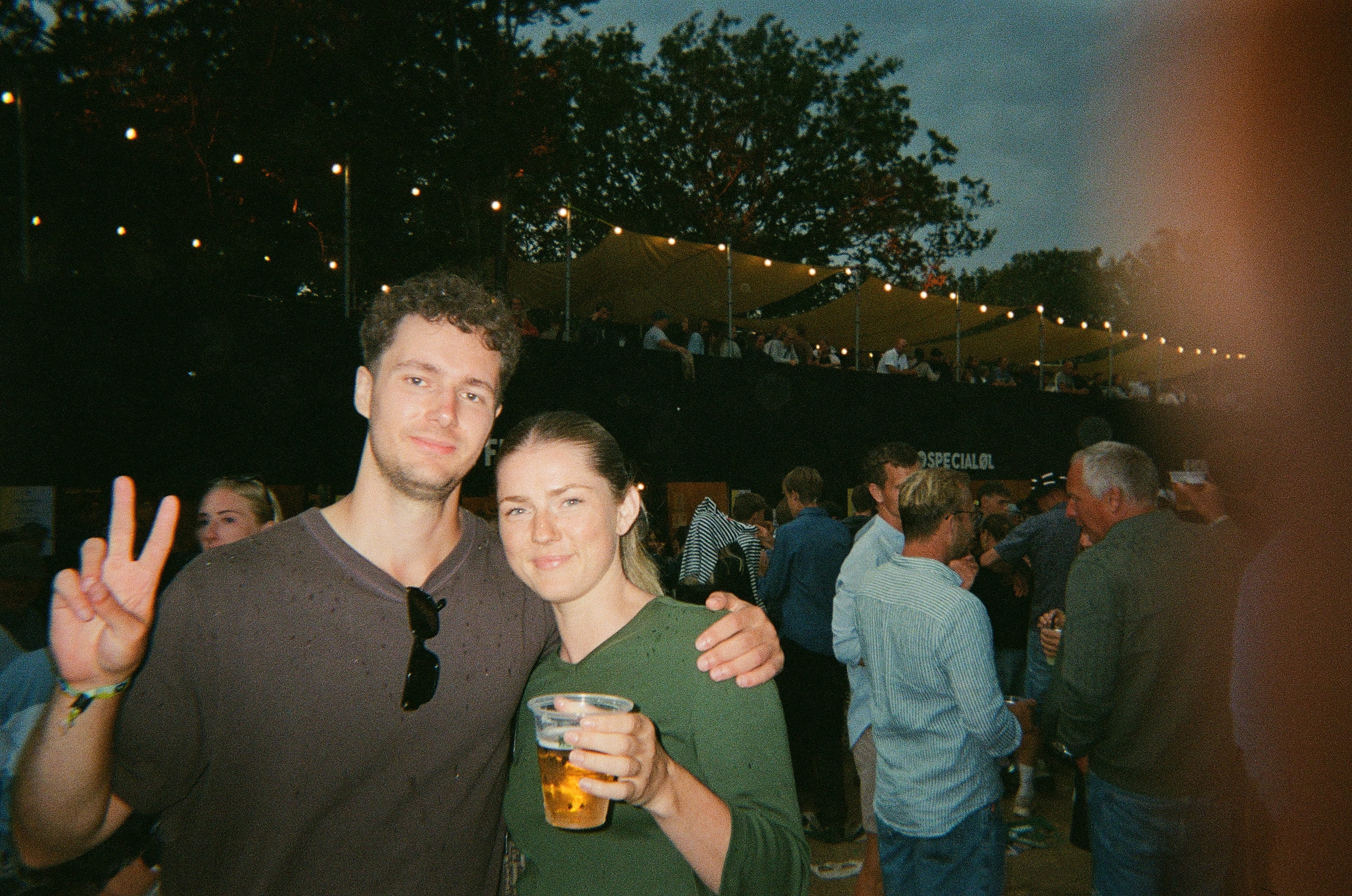 Two Subsets team members at an outdoor event
