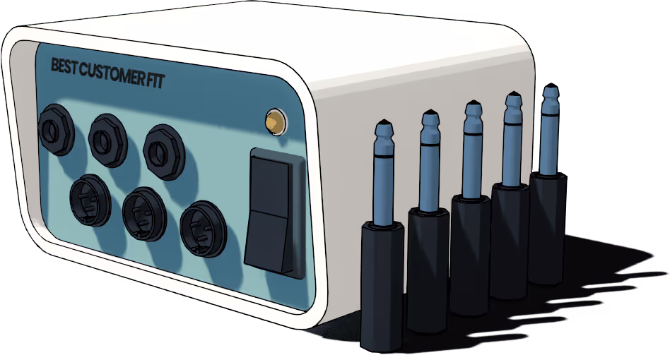 Stecker-Konsole und 5 verschiedene Klinken-Stecker