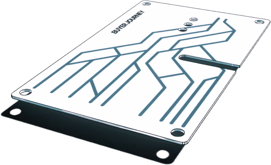 Ein weisses Dioden PLatine mit Kanäle die einem Funnel ähneln.