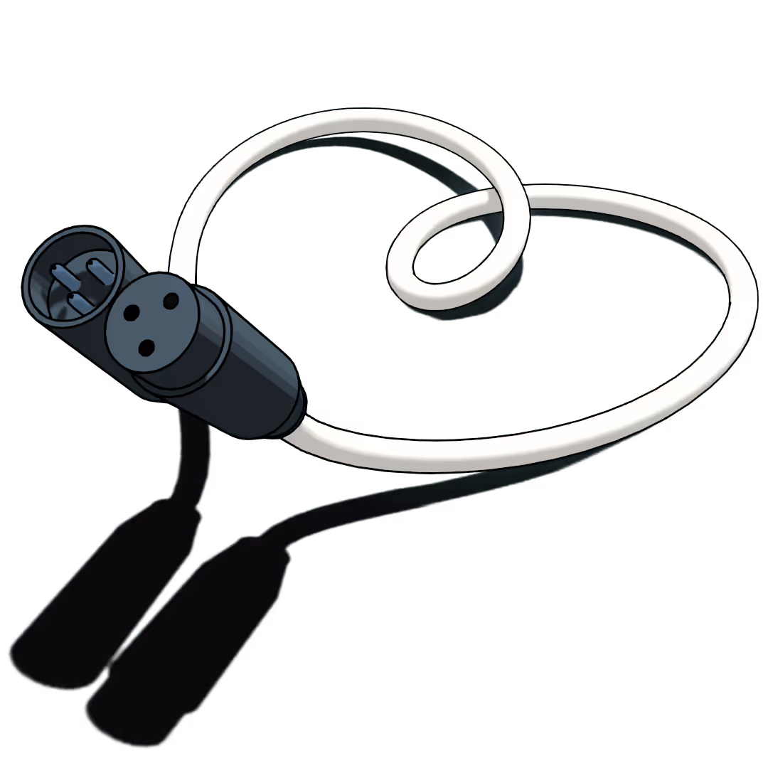 XML Audio-Kabel das wie ein Herz geformt ist.