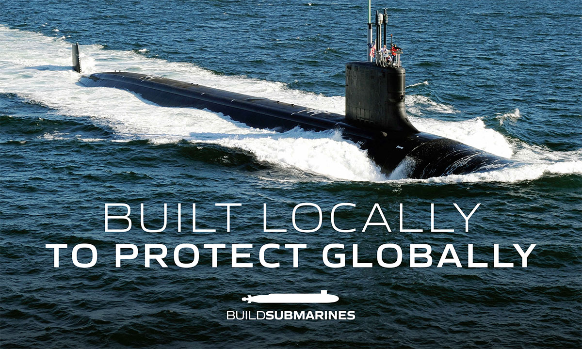 Submarine surfaced in calm waters