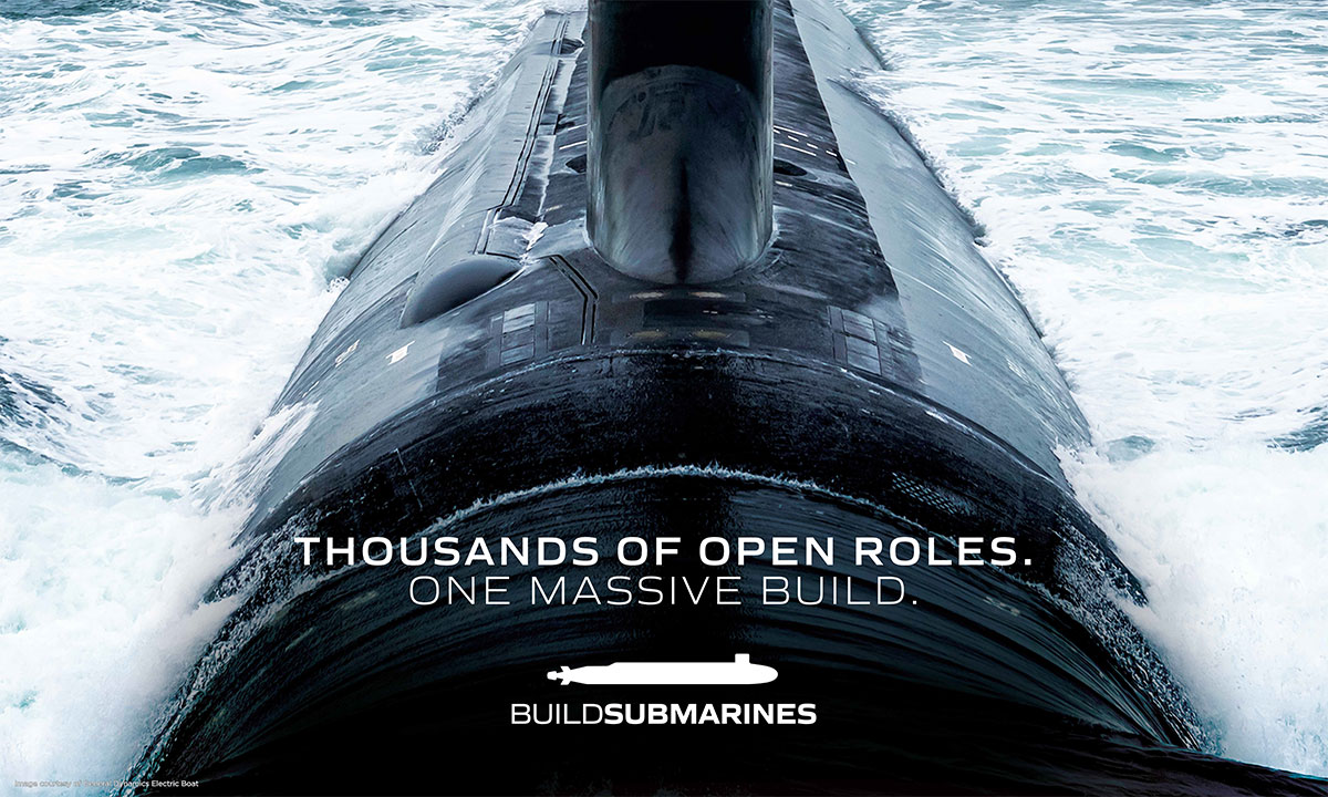 Submarine bow in open water