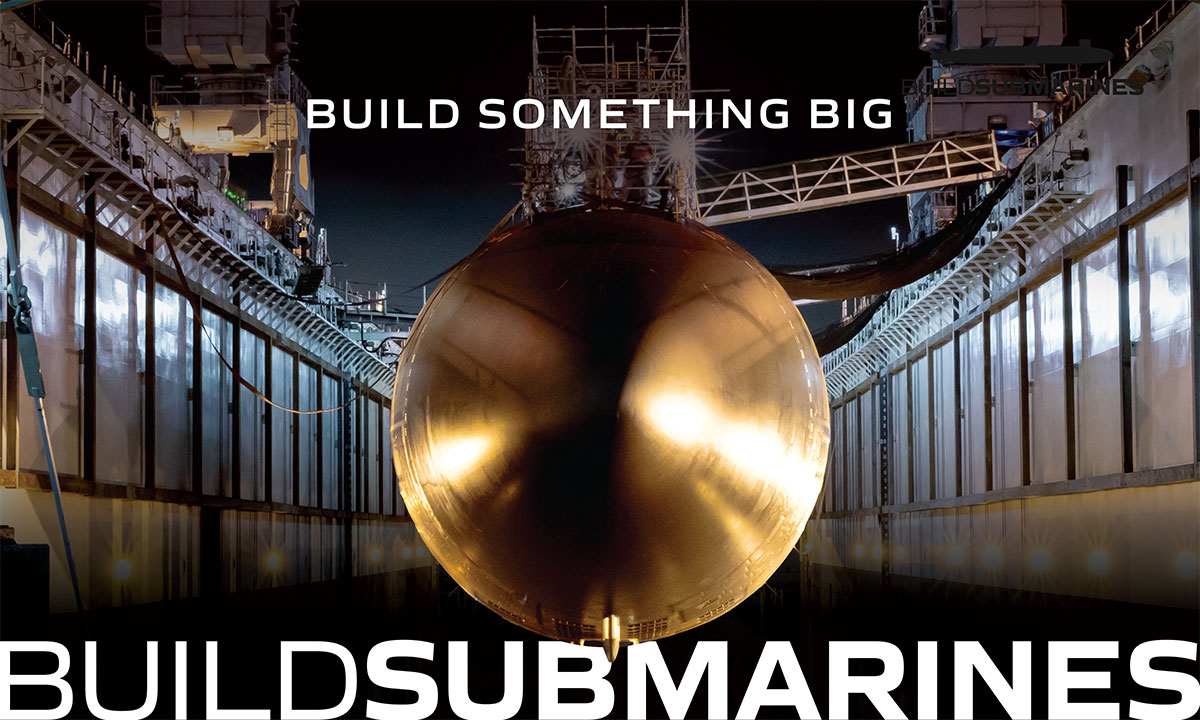 Submarine propeller in shipyard