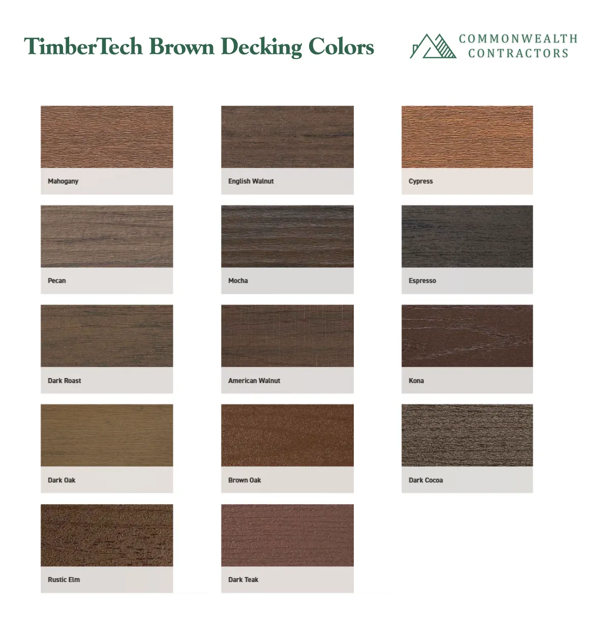 TimberTech Brown Decking Colors