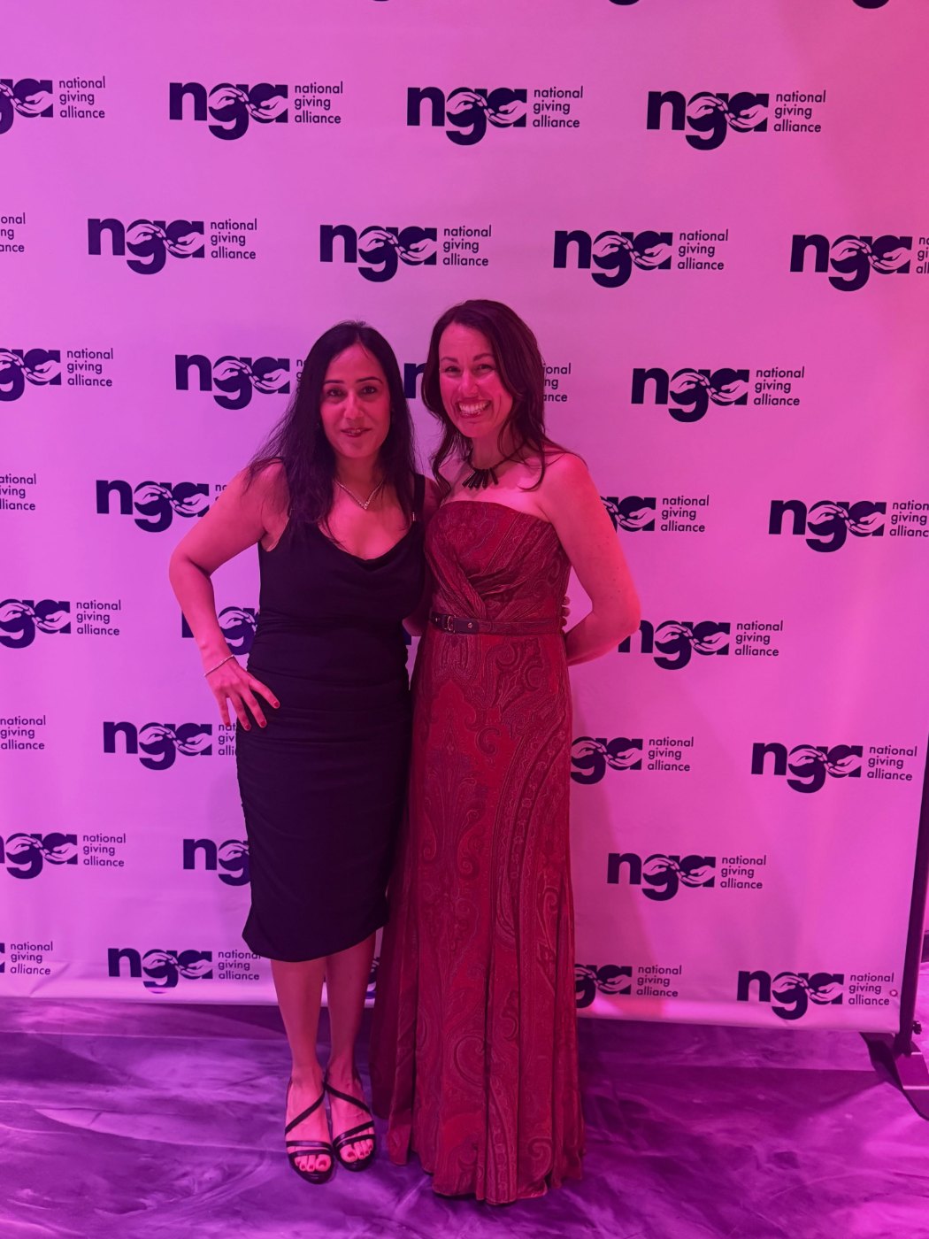 Two friends at the 2026 Giving Dignity Gala
