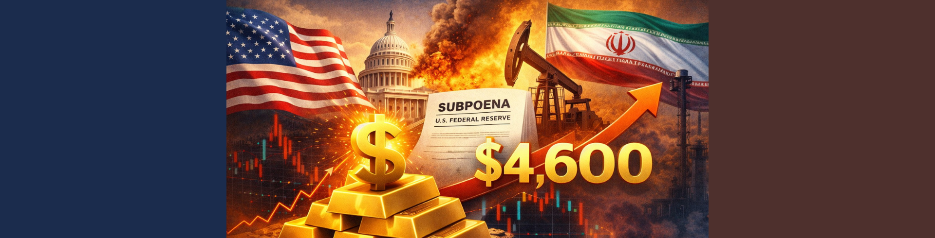 Gold Hits Record High Near $4,600 as Fed Subpoenas and Iran Tensions Shake Markets
