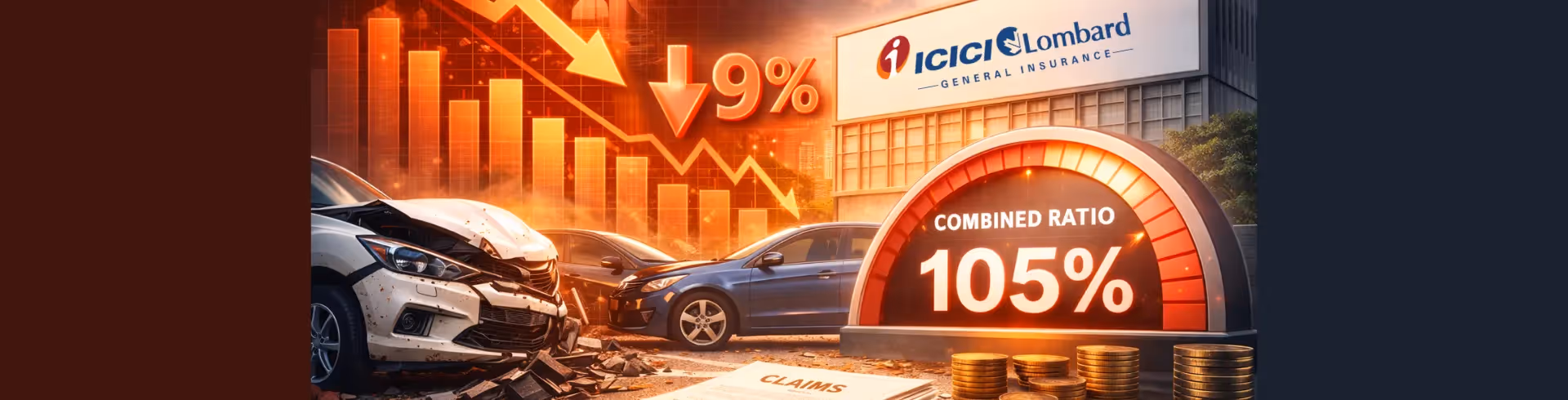 ICICI Lombard Q3 FY26: Profit Slips 9% as Rising Claims Push Combined Ratio Above 105%.