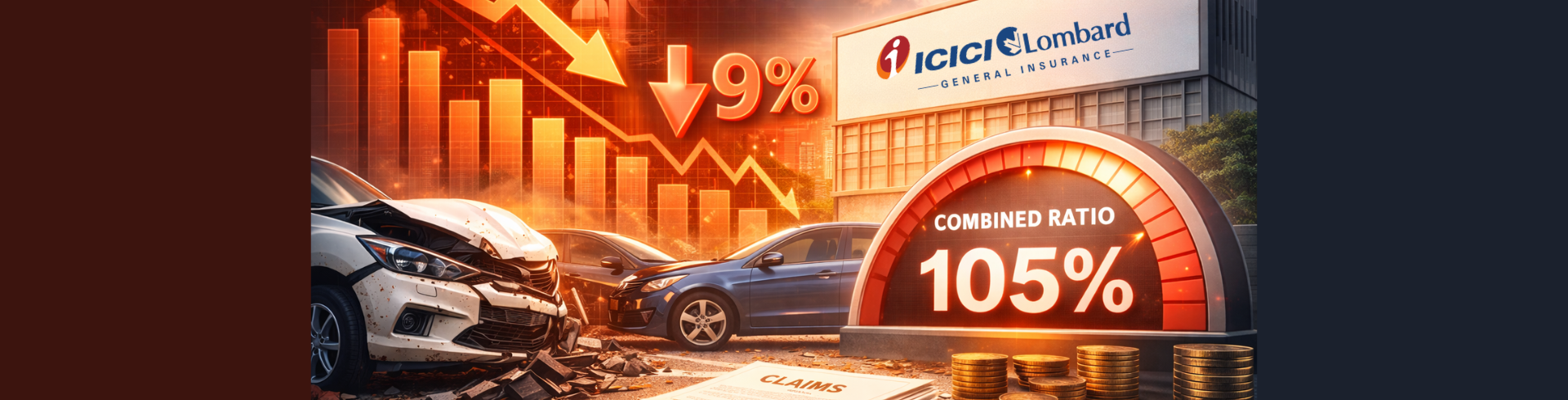 ICICI Lombard Q3 FY26: Profit Slips 9% as Rising Claims Push Combined Ratio Above 105%.