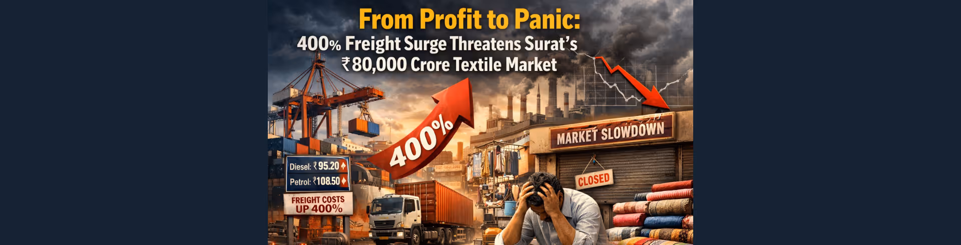 From Profit to Panic: 400% Freight Surge Threatens Surat’s ₹80,000 Crore Textile Market