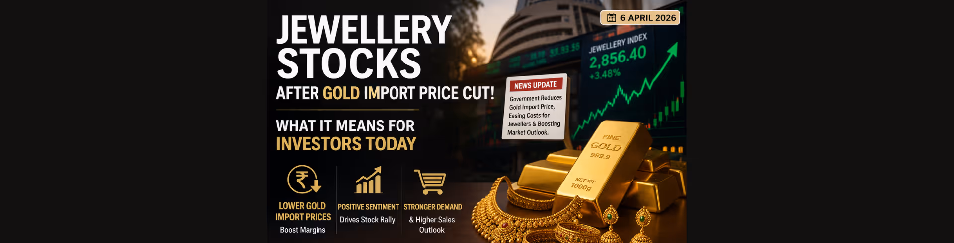 Jewellery Stocks Surge After Gold Import Price Cut: What It Means for Investors Today 6 April 2026