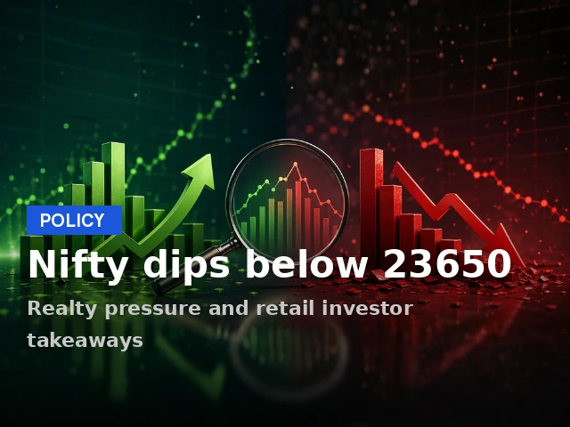 Nifty Share Price Dips Below 23,650: Realty Pressure And Retail Investor Takeaways