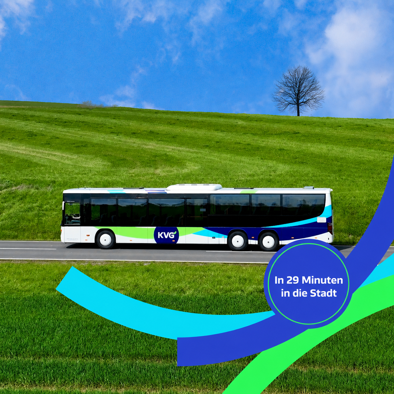 KVG Bus auf einer Landstraße
