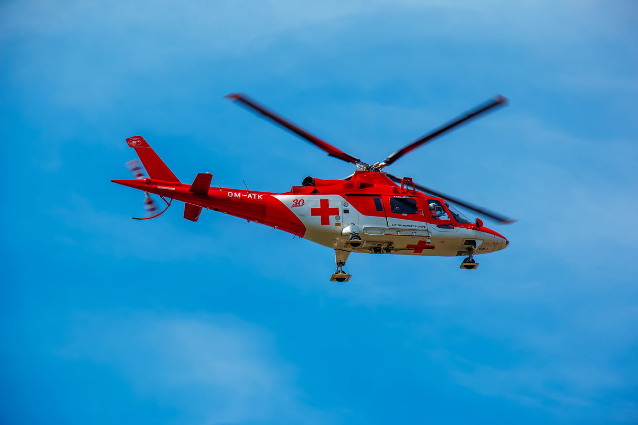 Rettungshubschrauber in der Luft