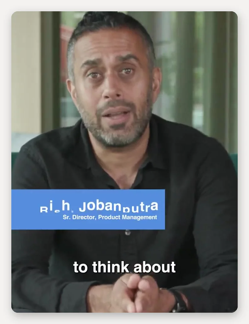 Still from LinkedIn's video Q&A: Rishi Jobanputra, Sr. Director of Product Management, answering whether a link in a post impacts its reach