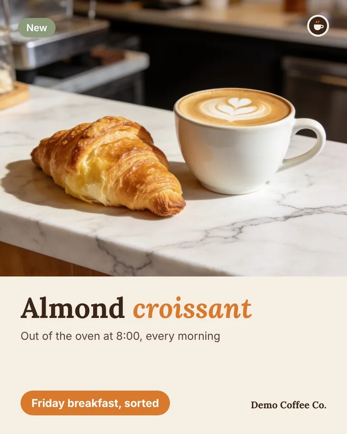 Sample design: Almond croissant