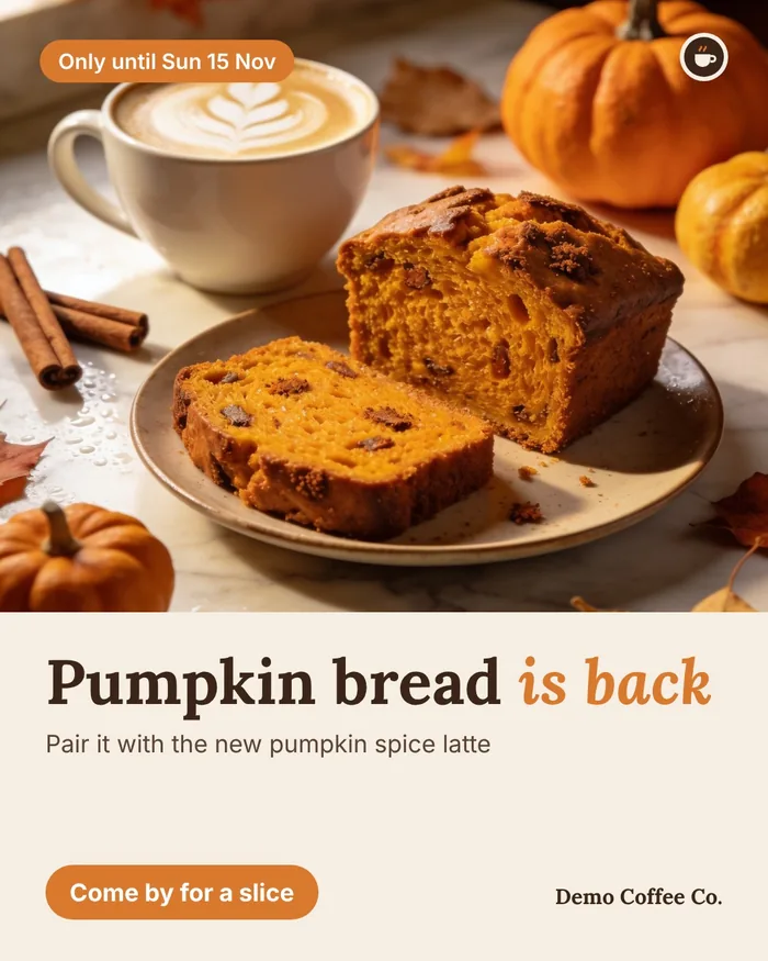 Sample design: Pumpkin bread is back