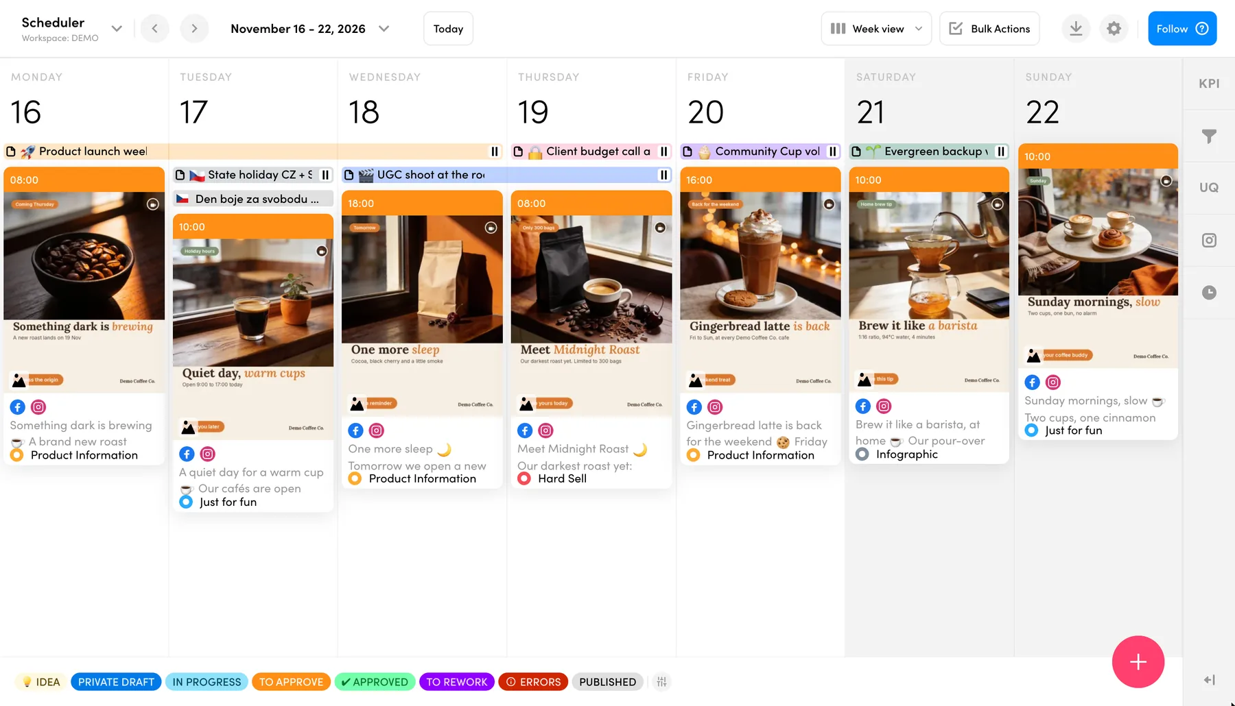 The whole week in ZoomSphere moved to To Approve