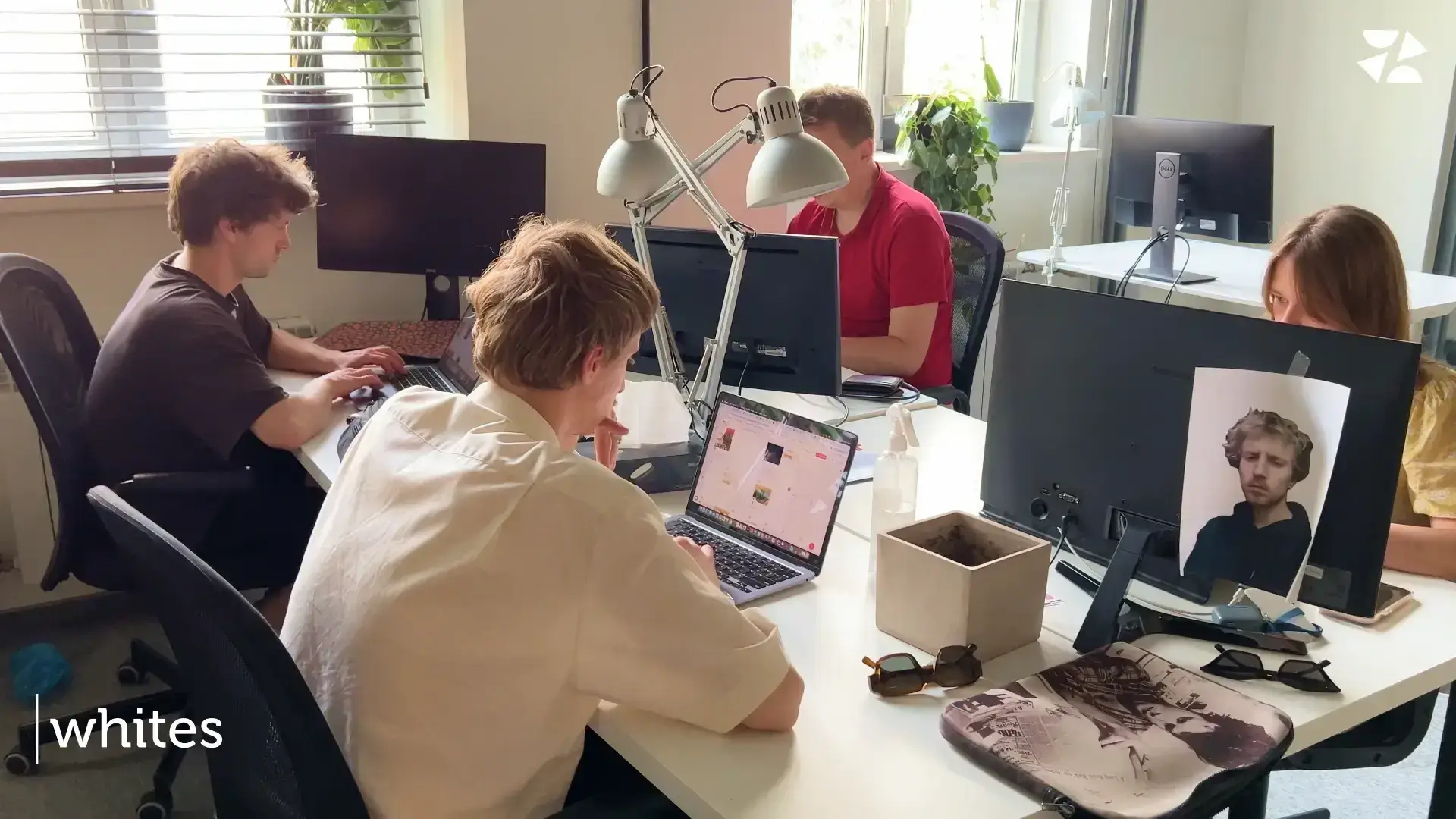 Agency's social team in their Warsaw office - Whites Agency using ZoomSphere Scheduler.