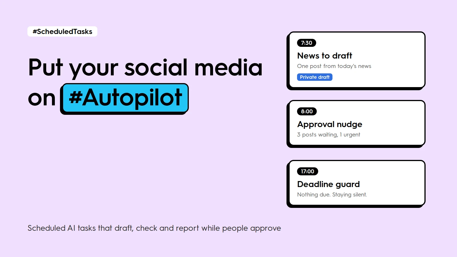 Put your social media on autopilot: scheduled AI tasks for social media teams, 2026 guide