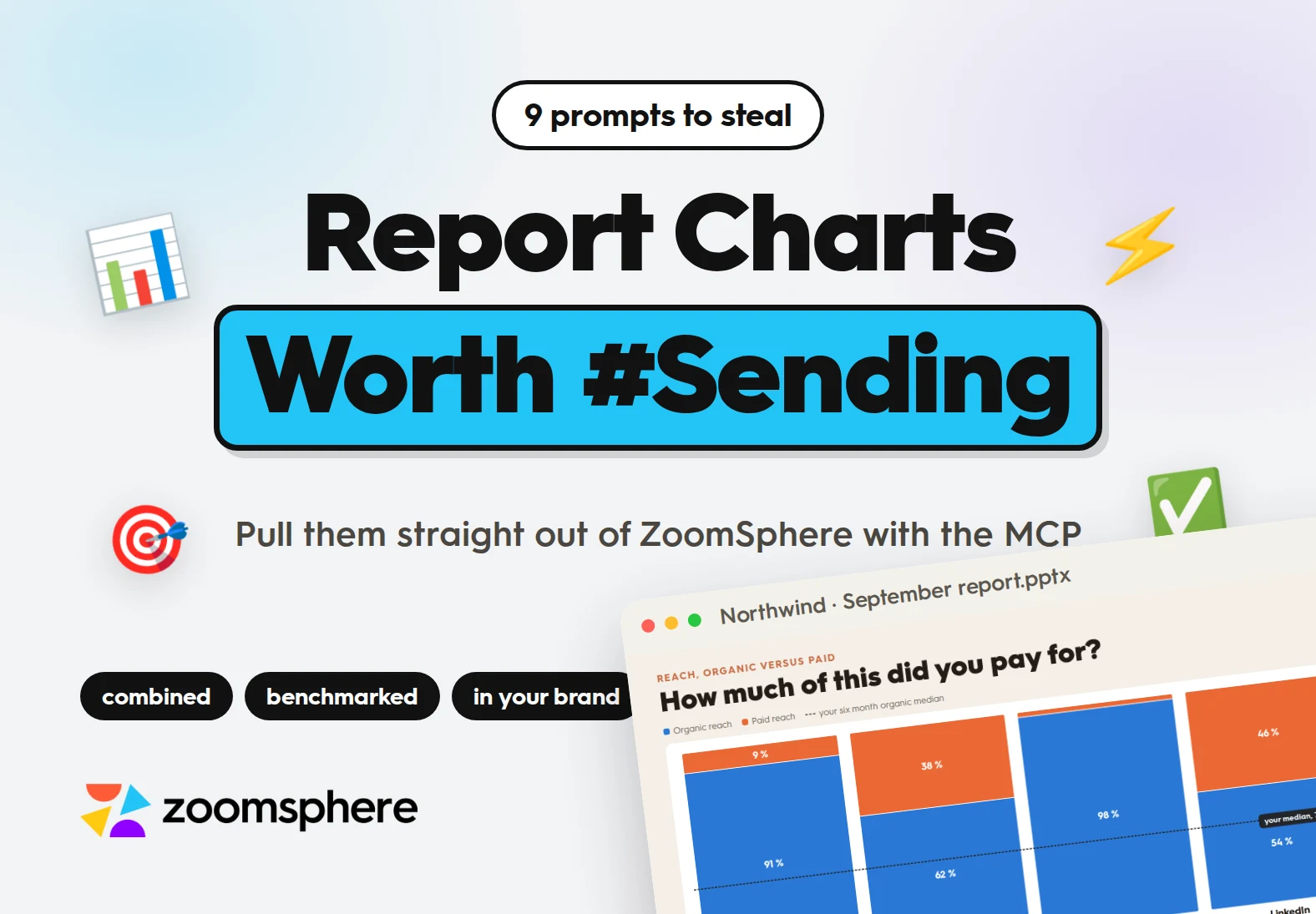 Report charts worth sending: nine chart forms and the prompts that build them, from the ZoomSphere MCP