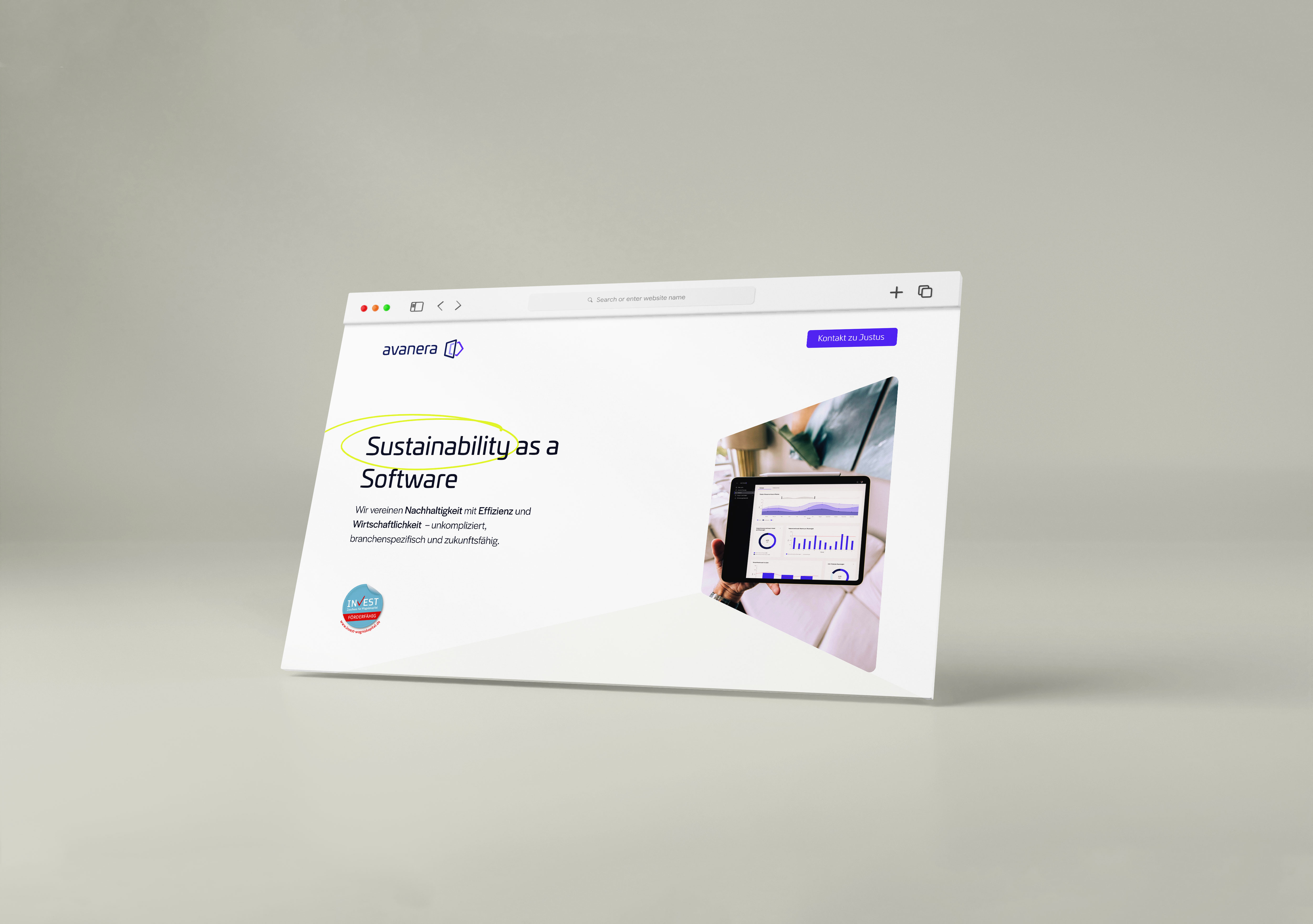 Avanera website mockup