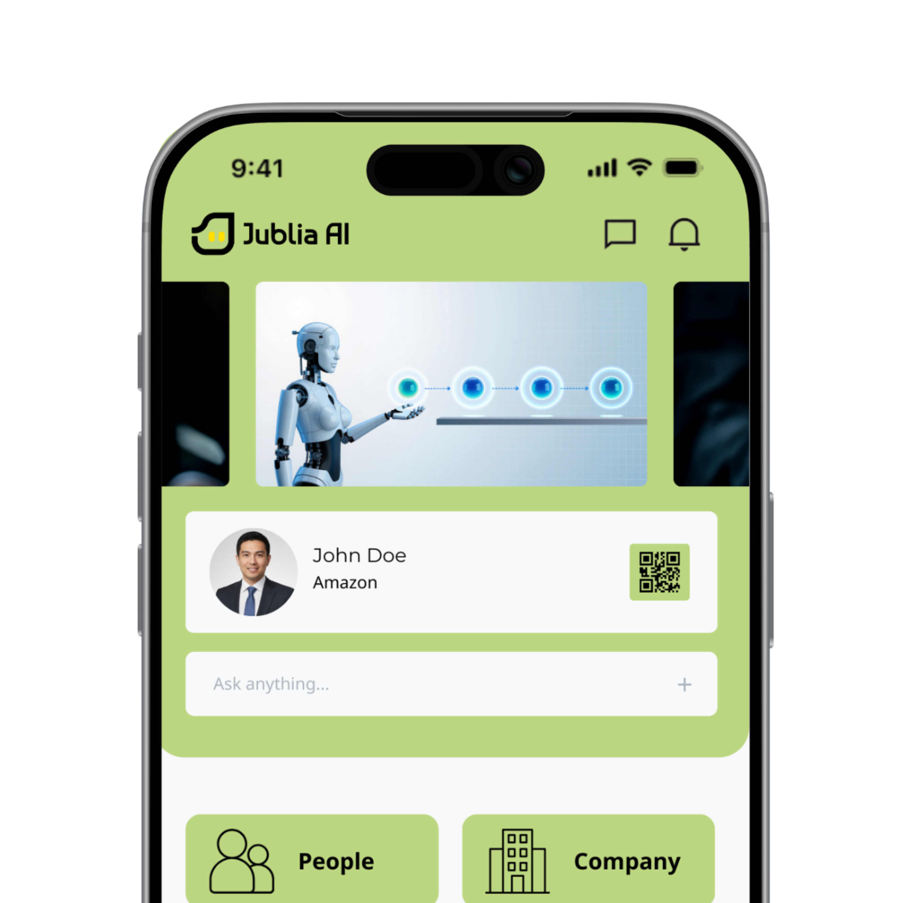 Illustration of the Deploy stage where Jublia AI powers event engagement tools across native apps, web apps, and website widgets for attendees and exhibitors.