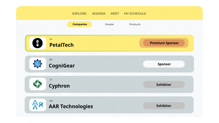 Platform interface showing sponsor profiles with tiered placements, enhanced visibility, and customized pricing structures for different sponsorship levels.