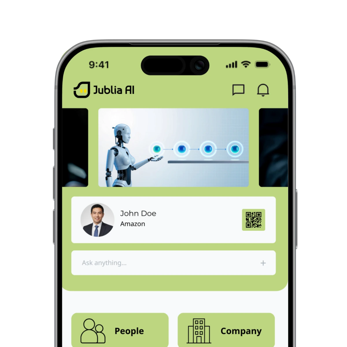 Illustration of the Deploy stage where Jublia AI powers event engagement tools across native apps, web apps, and website widgets for attendees and exhibitors.