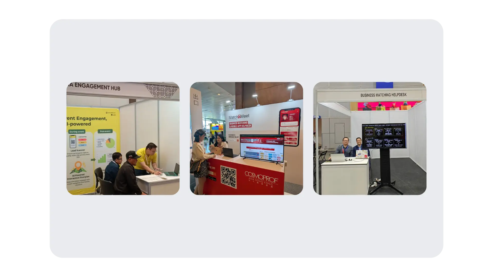 On-site event specialists supporting meetings and helpdesks, using data-driven processes to enhance attendee experience.