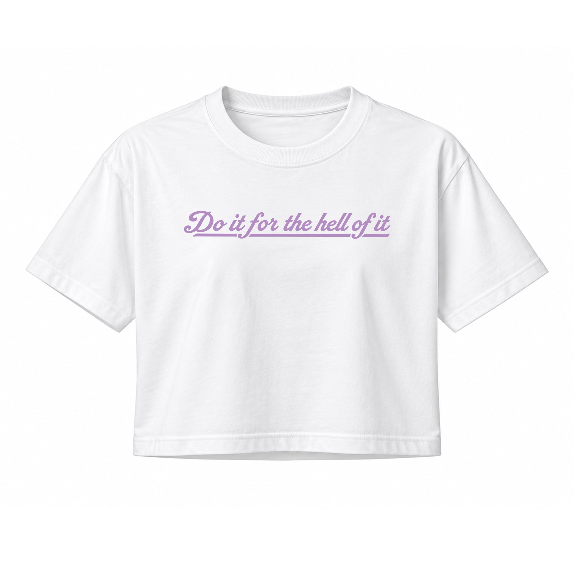 Available in white.Printed front and back. Bella+Canvas Women's Flowy Crop Tee 65% Poly 35% Viscose 32 single 3.7 oz