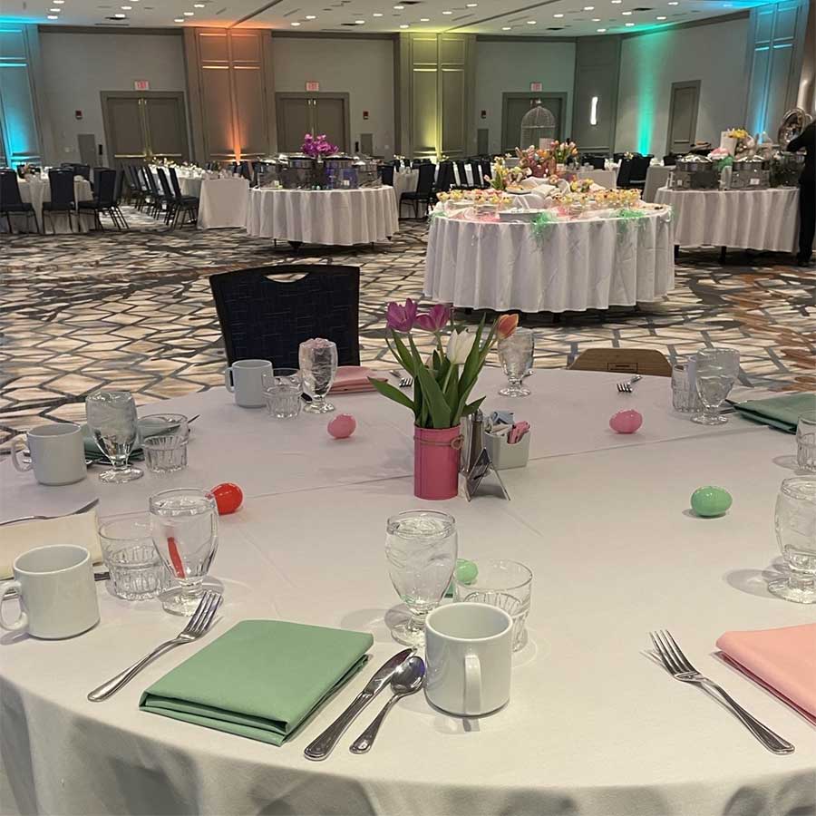 Easter Table Setup at Chopps