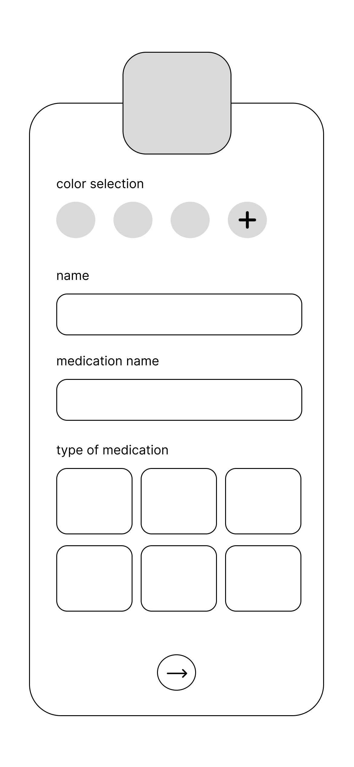 medicine customizer digital wireframe 