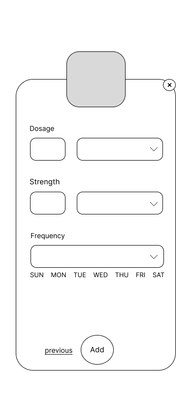 medicine customize page digital wireframe