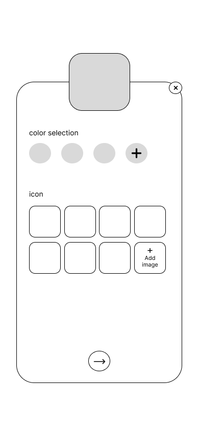 medicine customize page digital wireframe