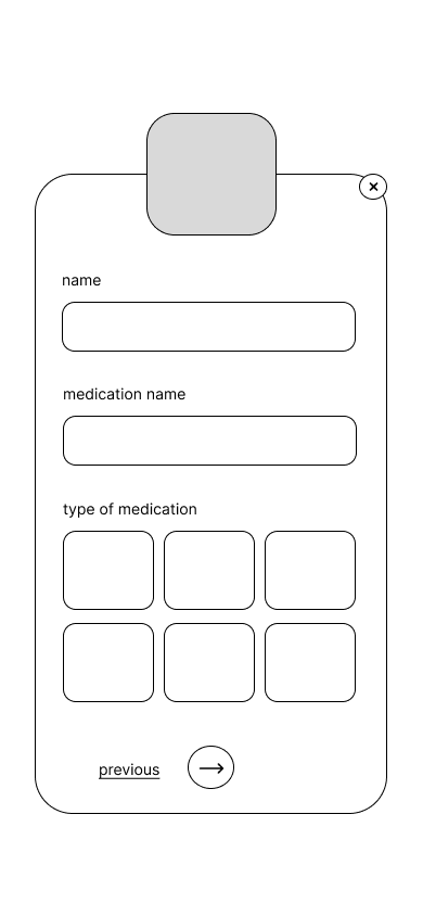 medicine customize page digital wireframe