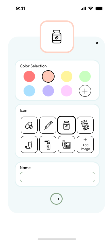 mobile medication customize page final design