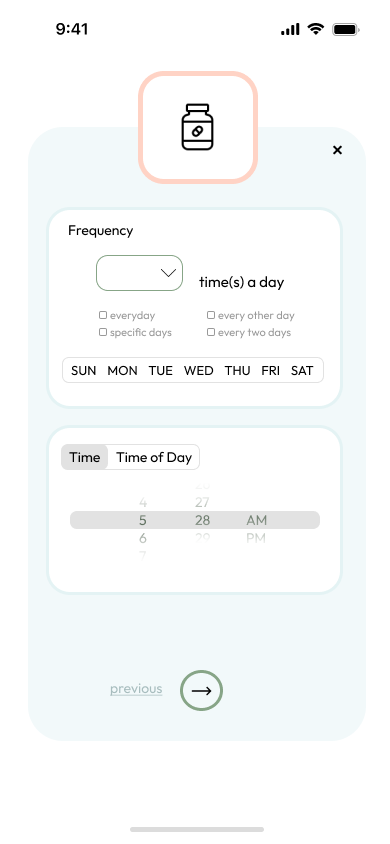mobile medication customize page final design