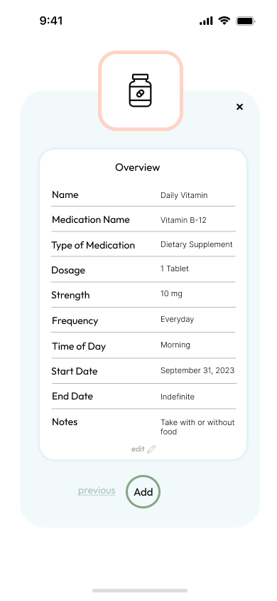 mobile medication customize page final design