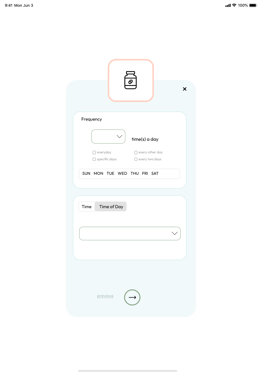 tablet medication customize page