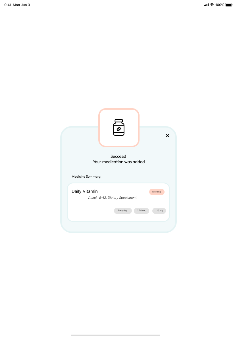 tablet confirmation page