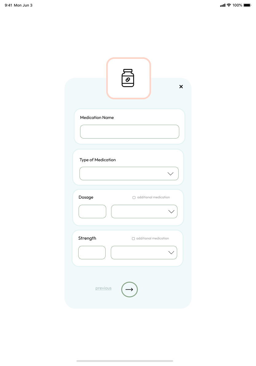 tablet medication customize page