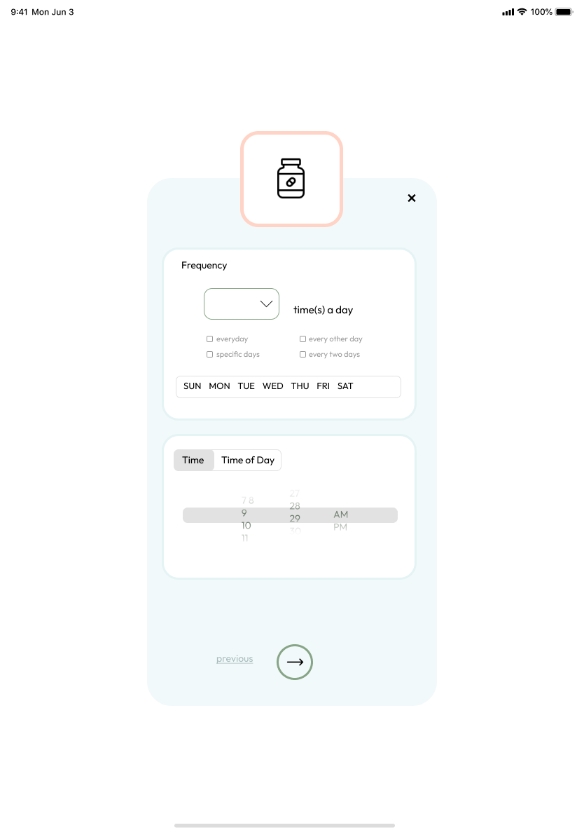 tablet medication customize page