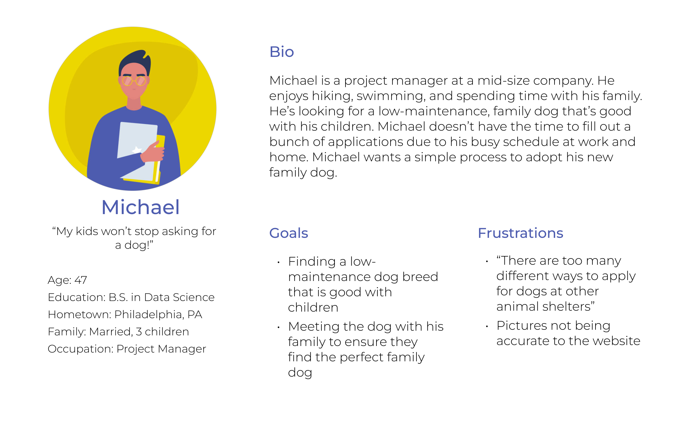 user persona for michael