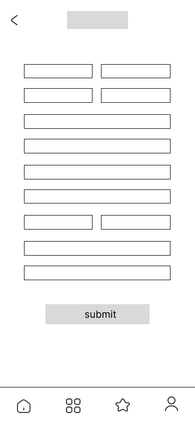 application page mobile digital wireframe