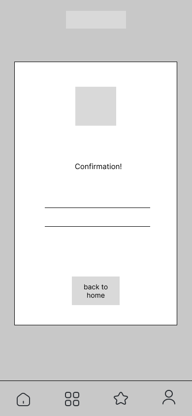 confirmation page mobile digital wireframe